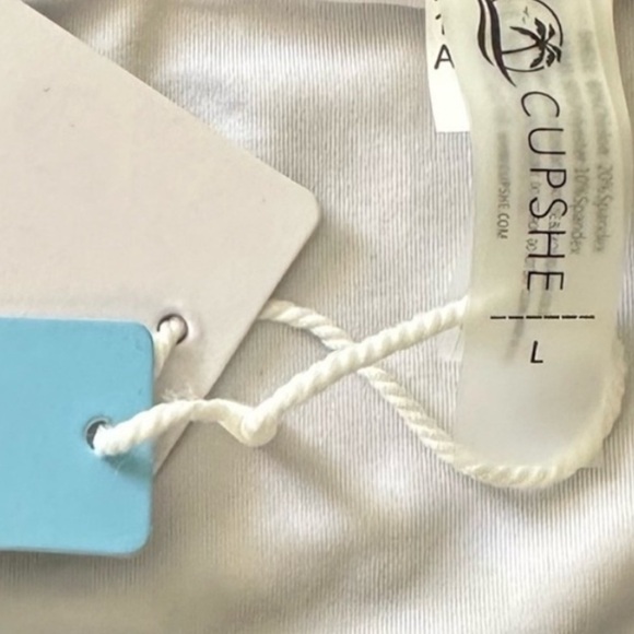 New! Cupshe Polka Dot Triangle Bikini Black White & Yellow Size Large - Picture 10 of 15